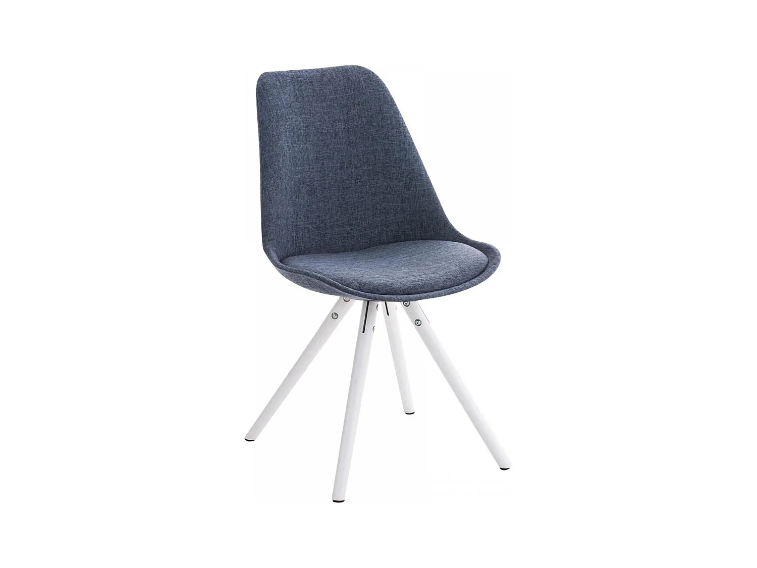 chaise salle à manger - Tissu & Blanc - Bleu - Pegleg