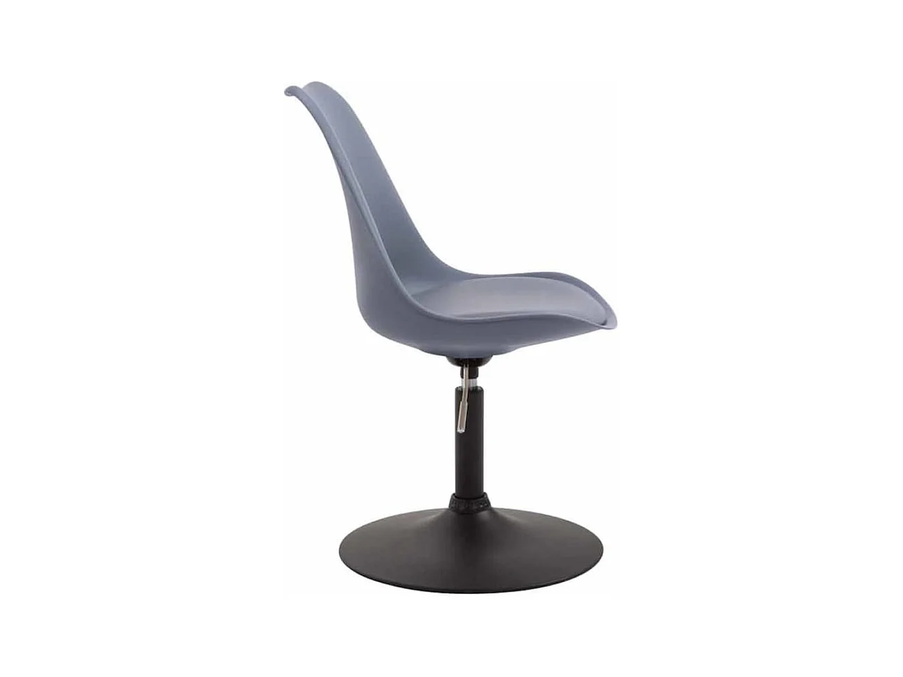 Lot de 4  chaise salle à manger - Plastique & Noir - Gris - Maverick