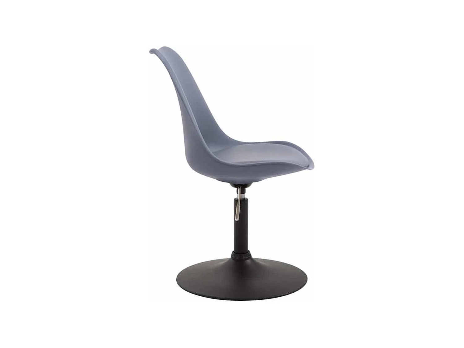 Lot de 4  chaise salle à manger - Plastique & Noir - Gris - Maverick