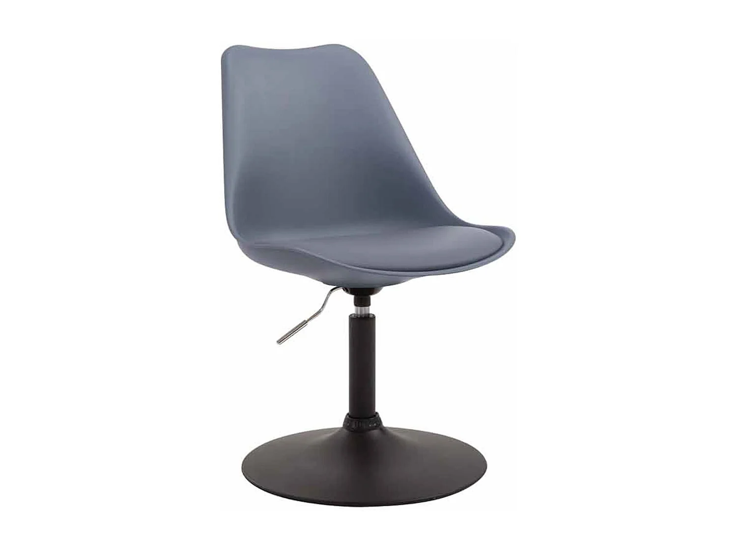 Lot de 4  chaise salle à manger - Plastique & Noir - Gris - Maverick