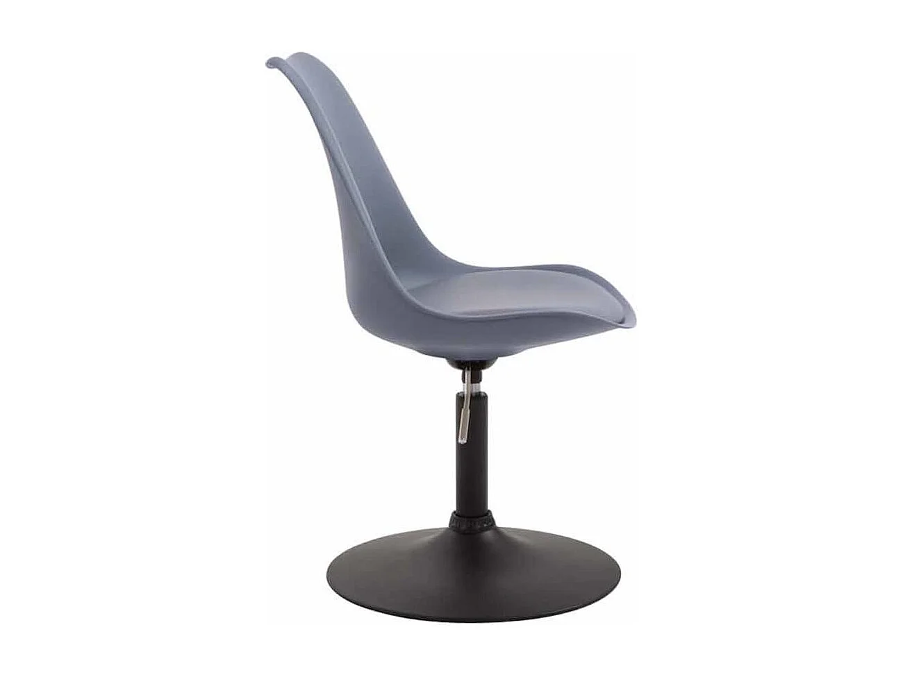 Lot de 4  chaise salle à manger - Plastique & Noir - Gris - Maverick