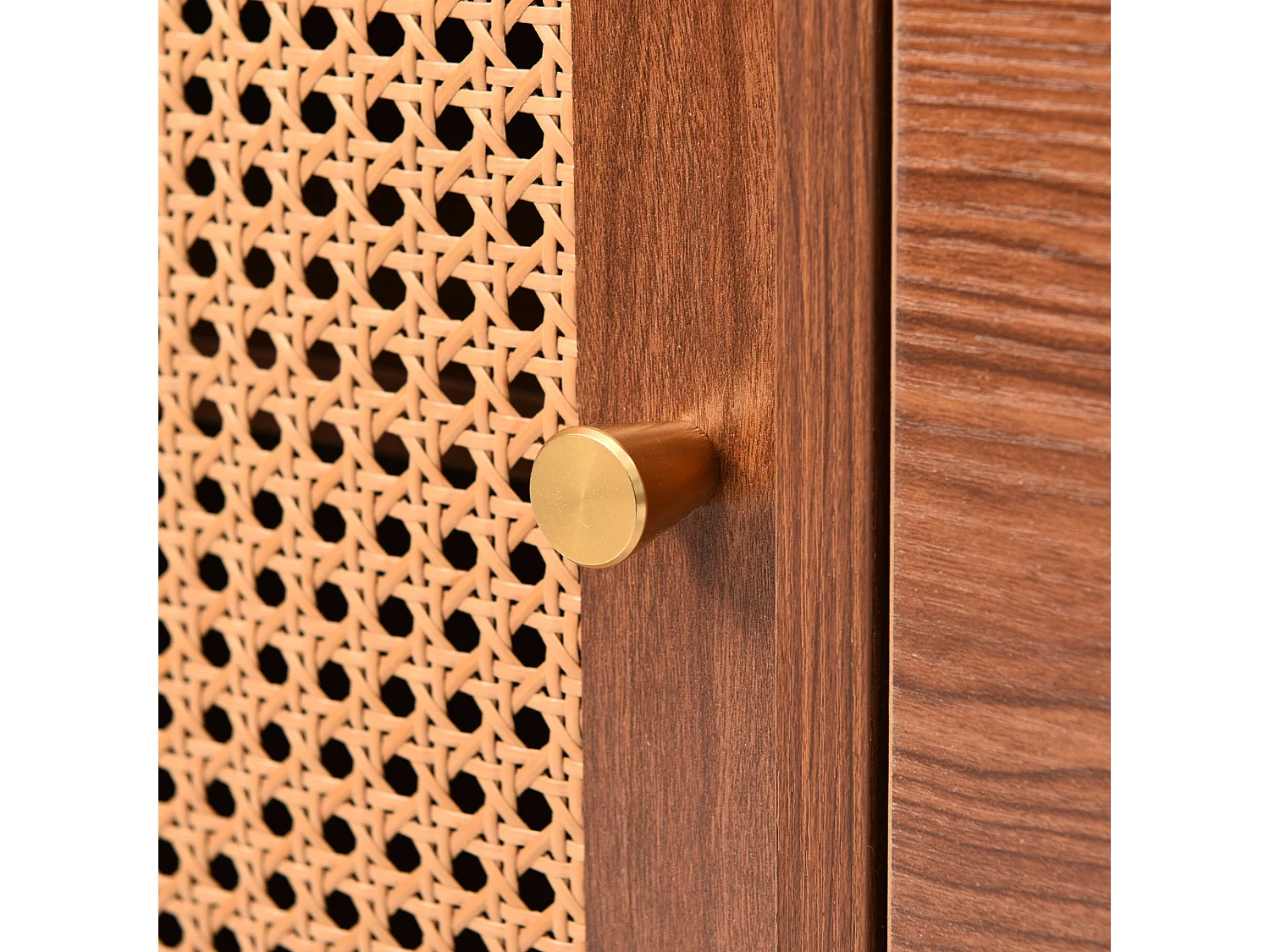 Buffet naturel avec 2 portes et 3 tiroirs - pour salon et chambre - 90x150x40 cm