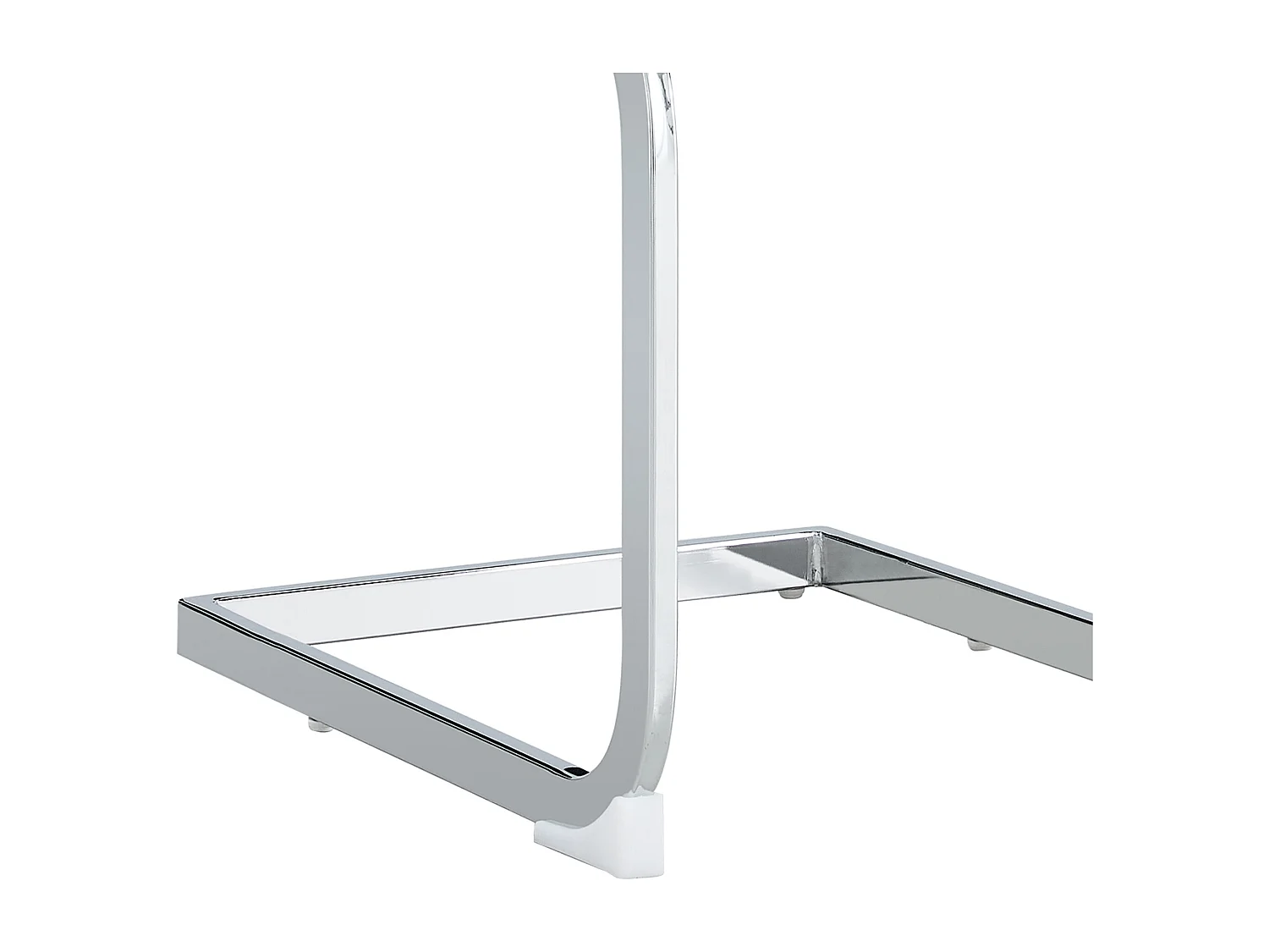 Lot de 4 chaises de salle à manger - Similicuir gris et lin - Dossier rembourré - Pieds argentés