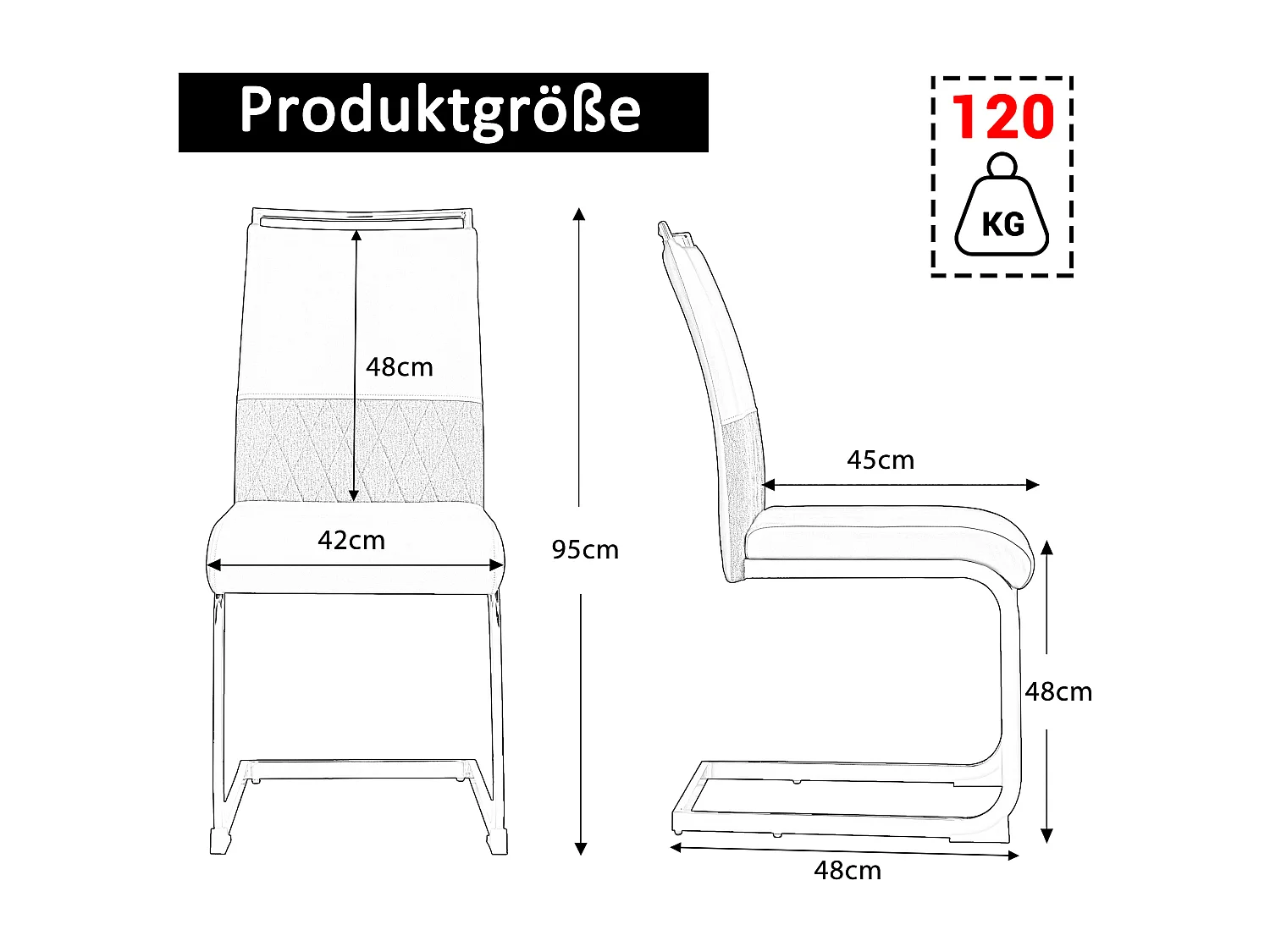 Lot de 6 chaises de salle à manger - Similicuir blanc et lin - Dossier rembourré - Pieds argentés