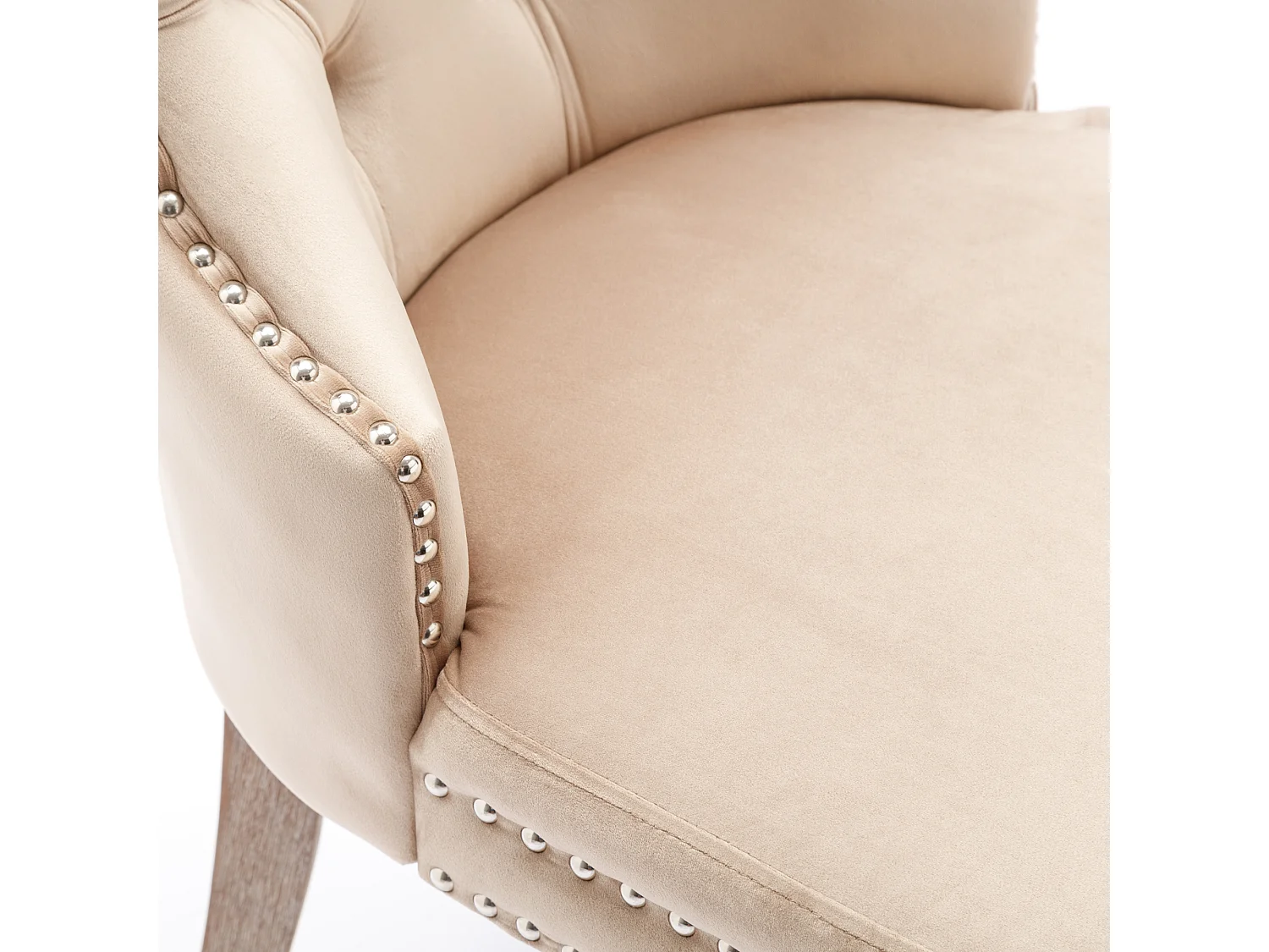 Lot de 2 chaises de salle à manger en Velours - beige