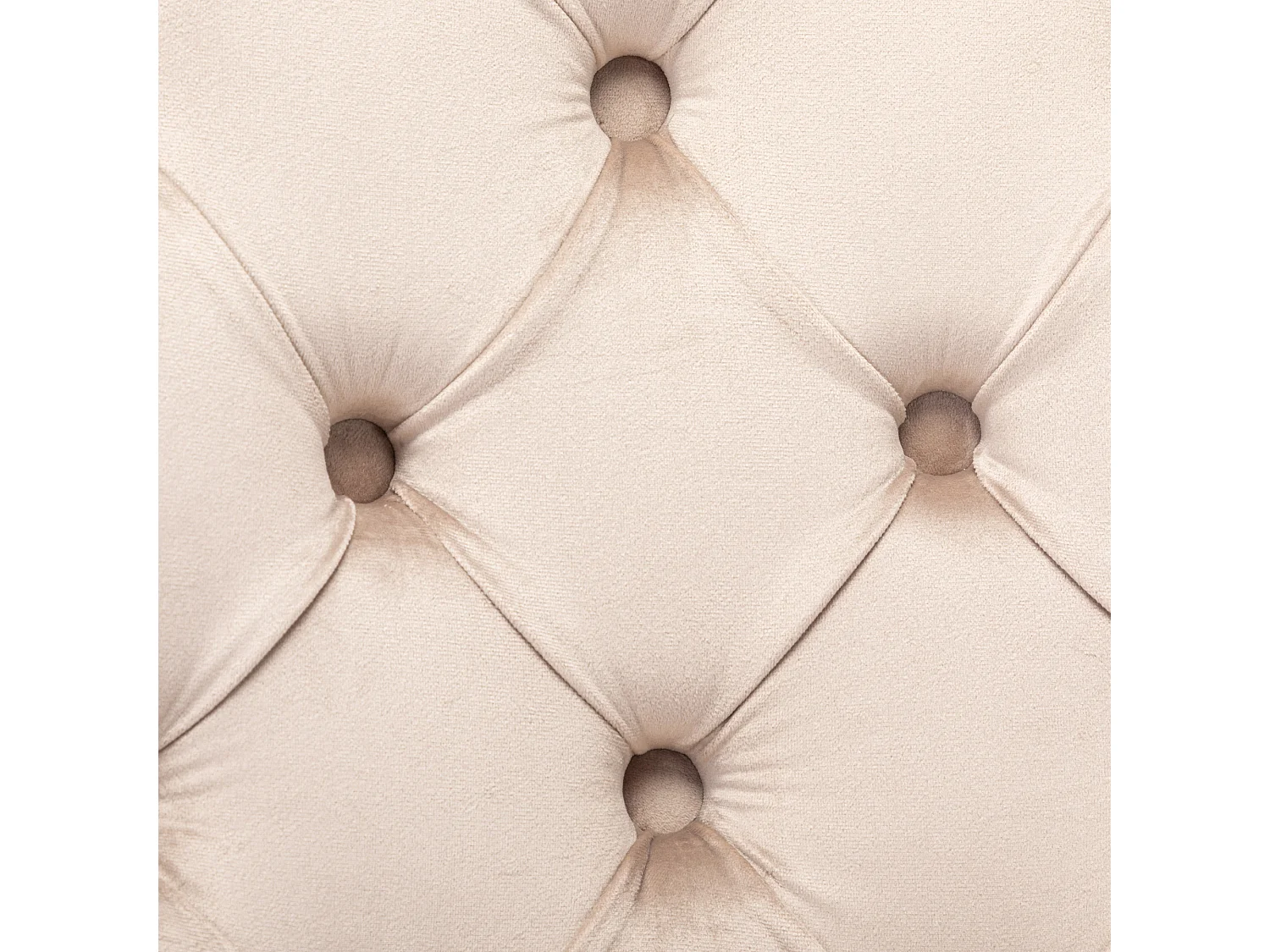 Lot de 4 chaises de salle à manger en velours - dossier haut et pieds en bois - Beige