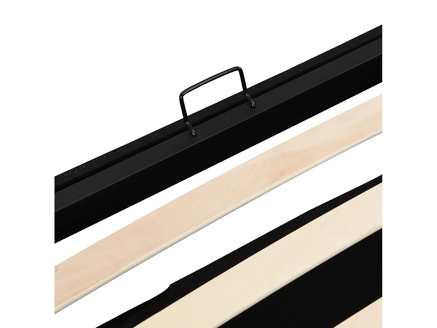 Lit coffre 140x200 cm lit double adulte  avec LED - en cuir artificiel noir - sans matelas