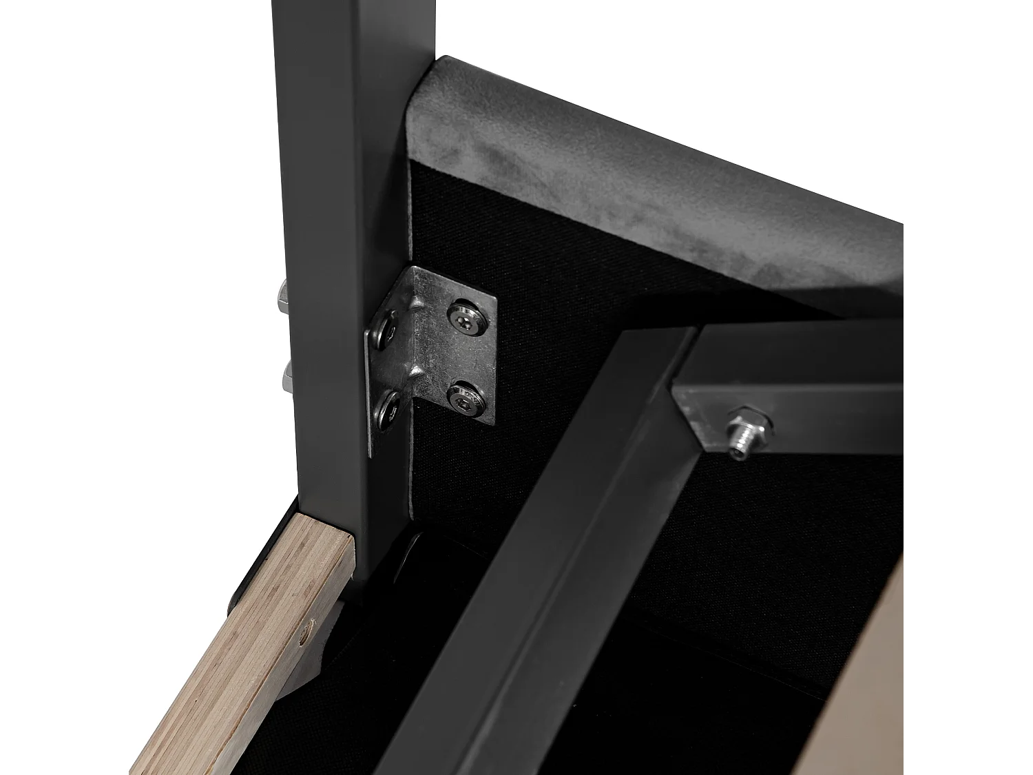 Lit coffre 160x200 cm lit adulte avec style rayures et tête de lit capitonné - velours gris - sans matelas