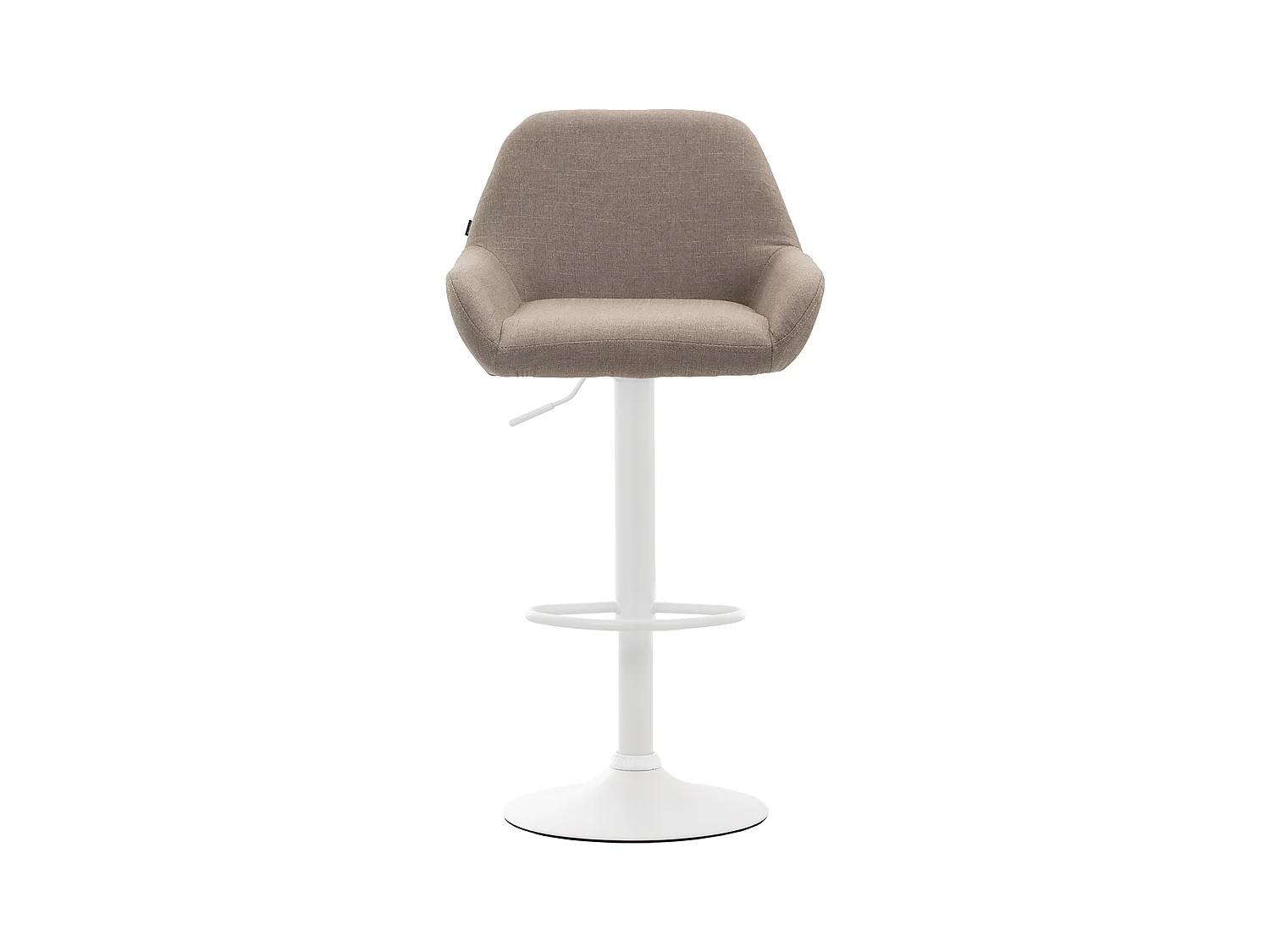 Lot de 2  Tabouret de bar - Tissu & Métal chromé - Taupe - Braga