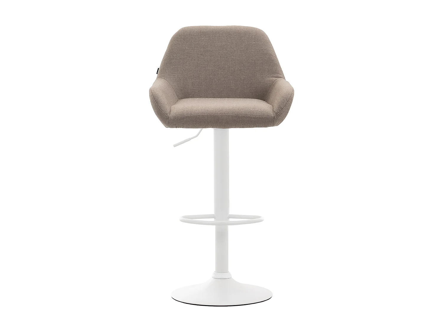 Lot de 2  Tabouret de bar - Tissu & Métal chromé - Taupe - Braga