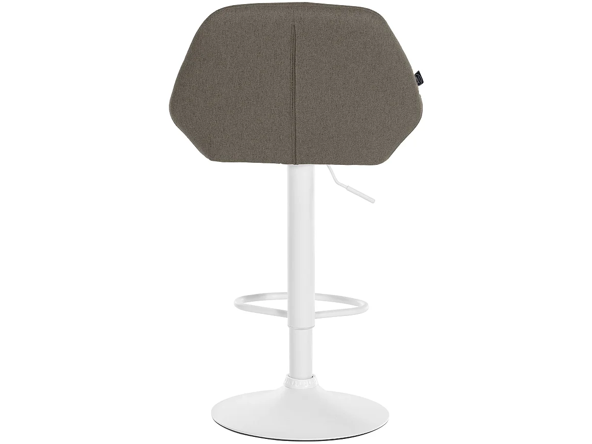 Lot de 2  Tabouret de bar - Tissu & Blanc - Taupe - Braga