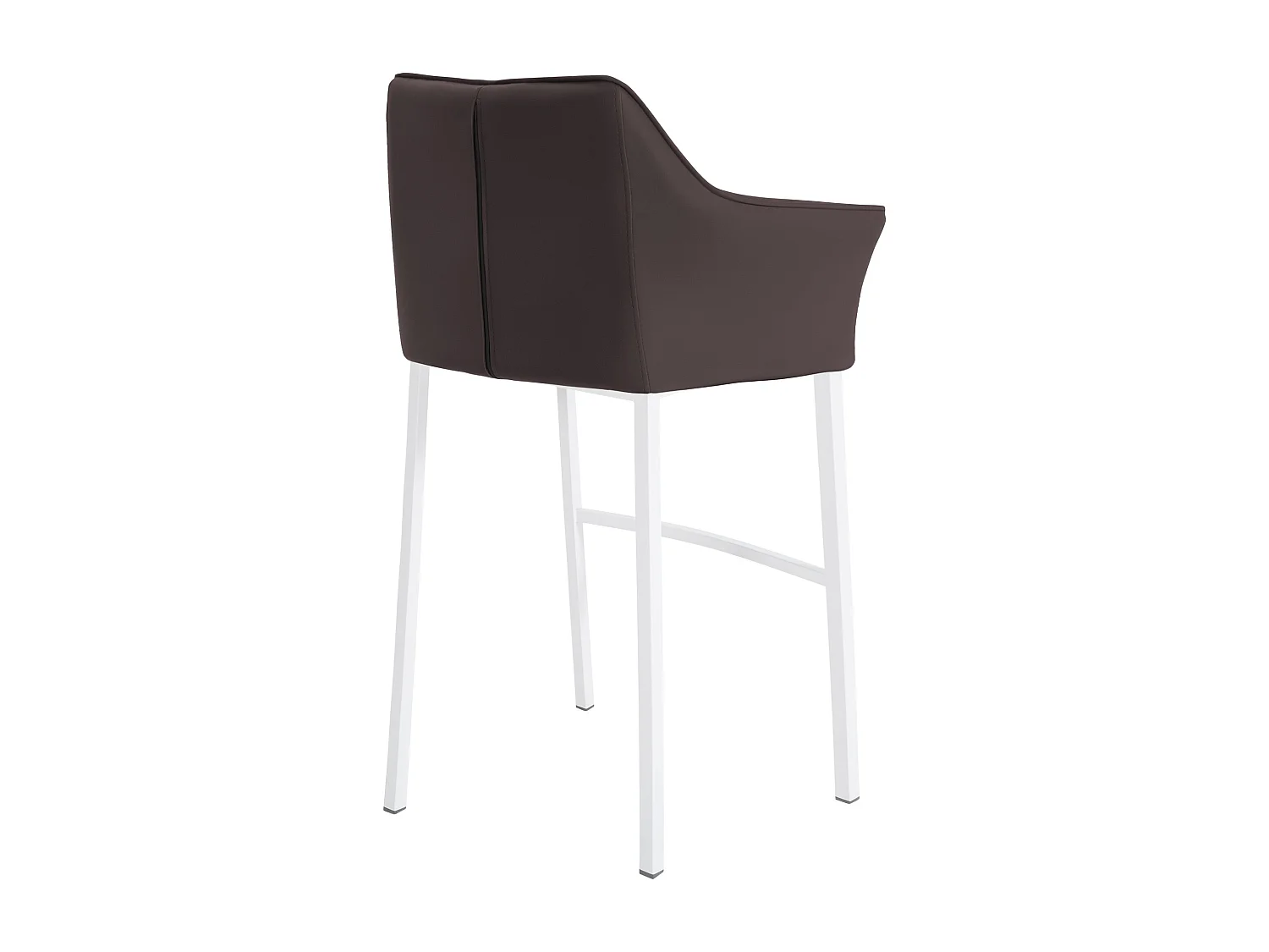 Tabouret de bar - Similicuir & Blanc - Marron - Damaso