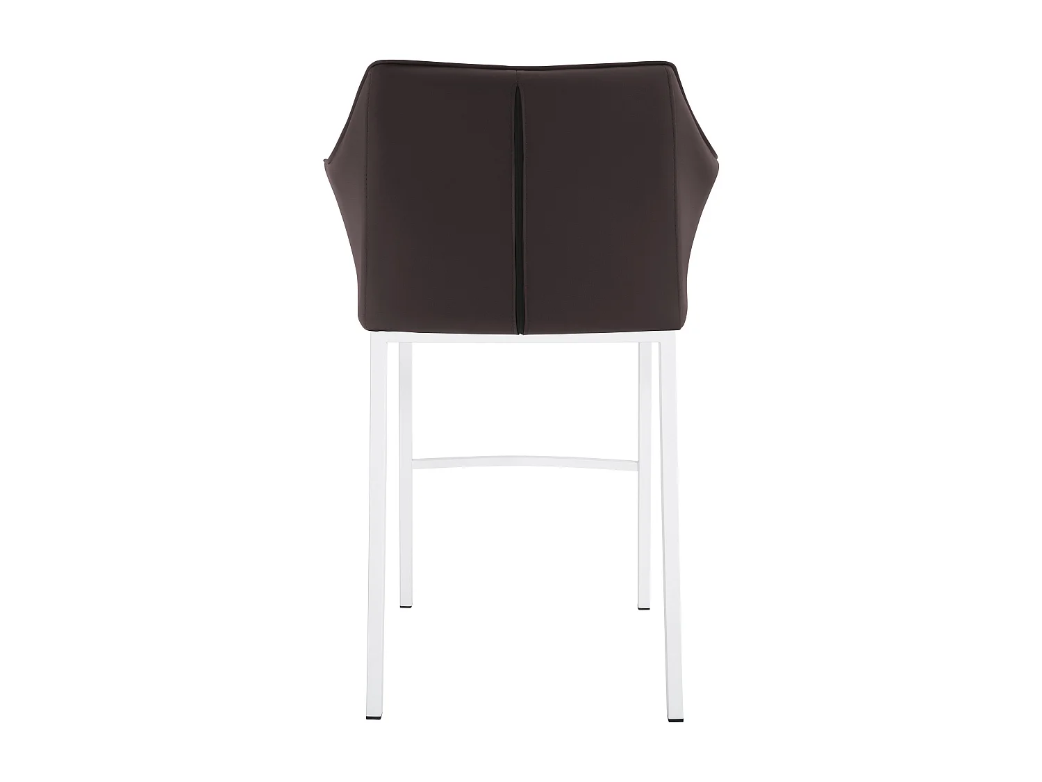 Tabouret de bar - Similicuir & Blanc - Marron - Damaso