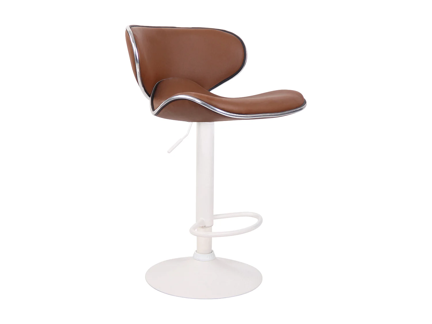 Lot de 2  Tabouret de bar - Similicuir & Blanc - Marron clair - Las Vegas v2
