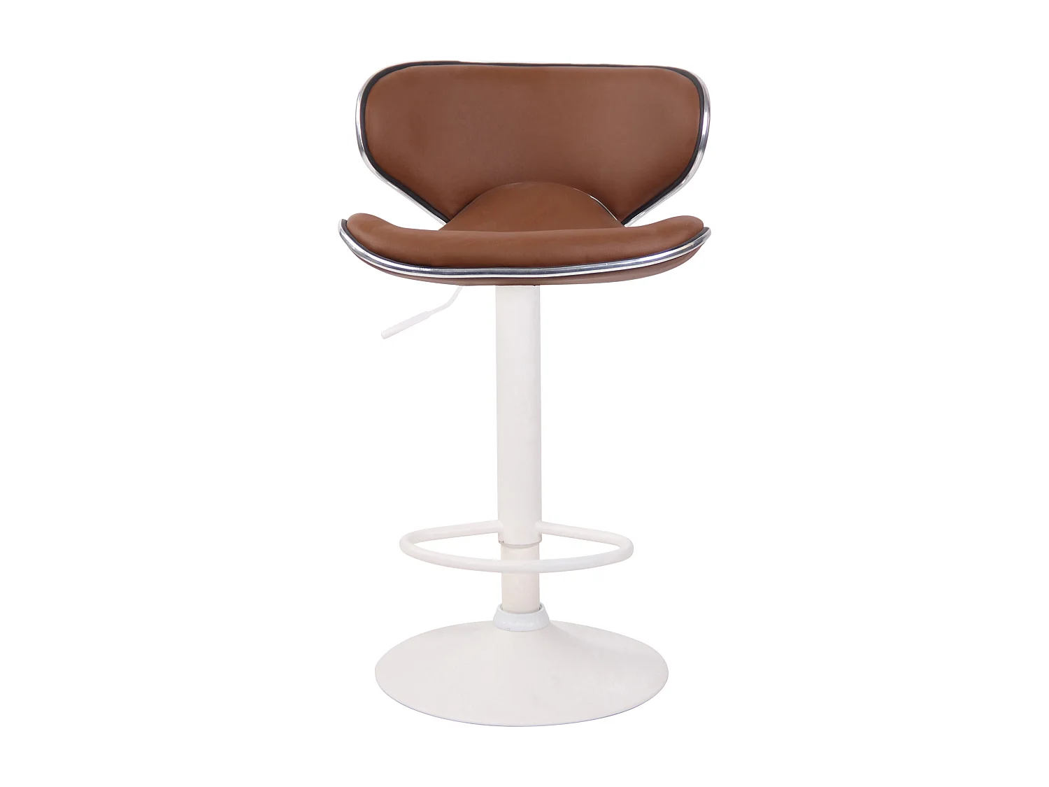 Lot de 2  Tabouret de bar - Similicuir & Blanc - Marron clair - Las Vegas v2
