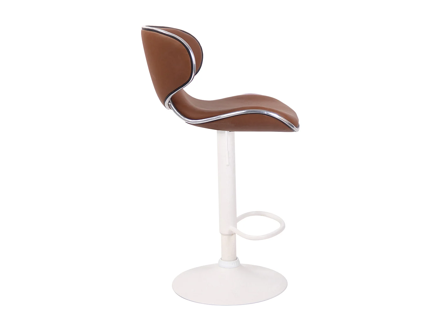 Lot de 2  Tabouret de bar - Similicuir & Blanc - Marron clair - Las Vegas v2