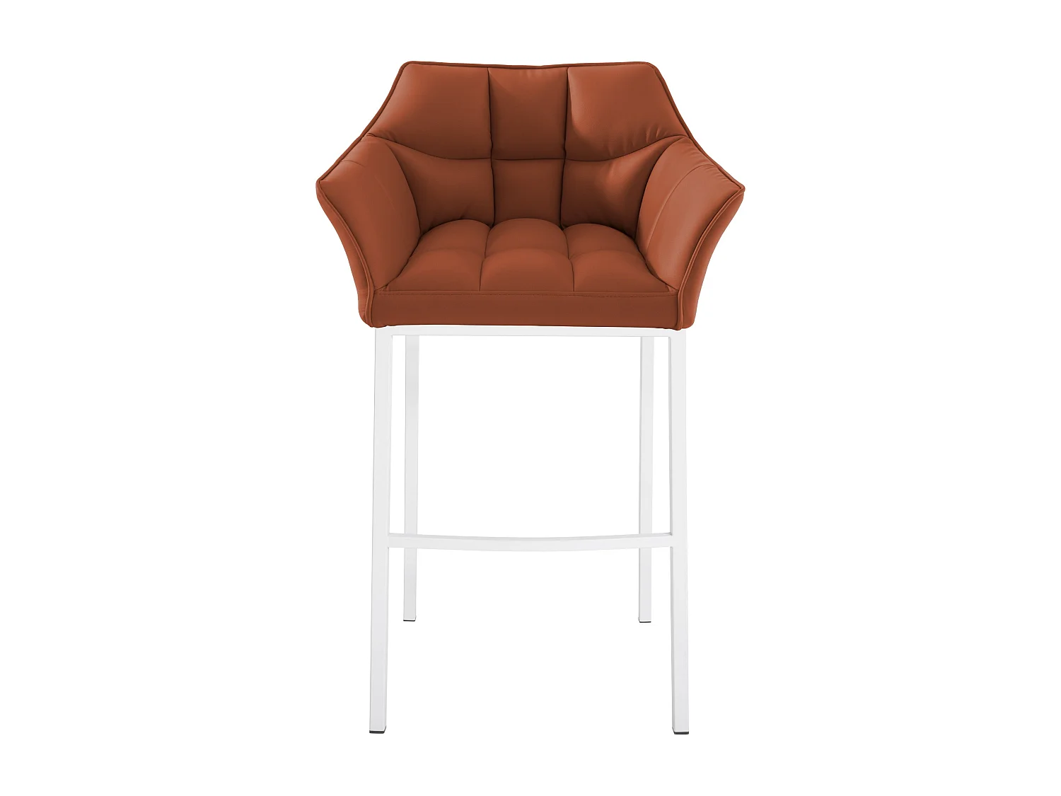 Tabouret de bar - Similicuir & Blanc - Marron clair - Damaso