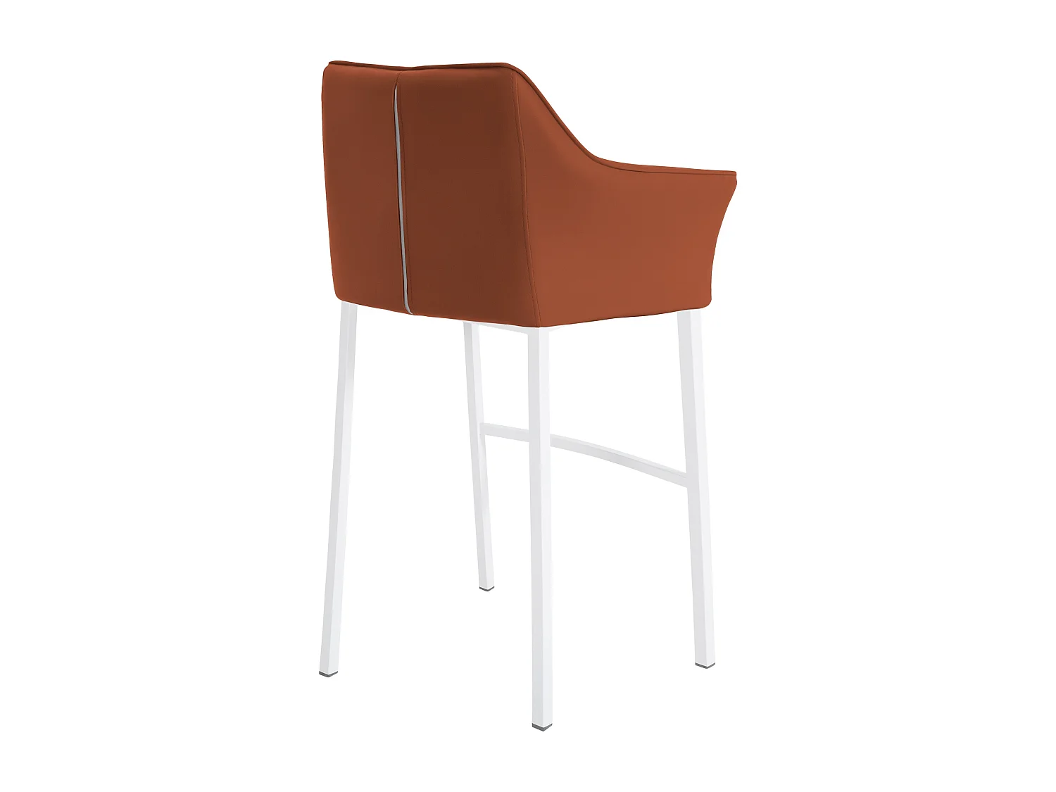 Tabouret de bar - Similicuir & Blanc - Marron clair - Damaso