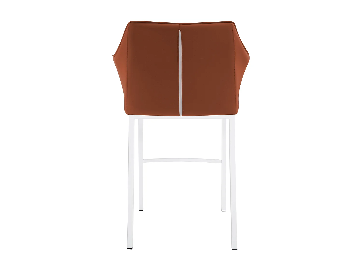 Tabouret de bar - Similicuir & Blanc - Marron clair - Damaso