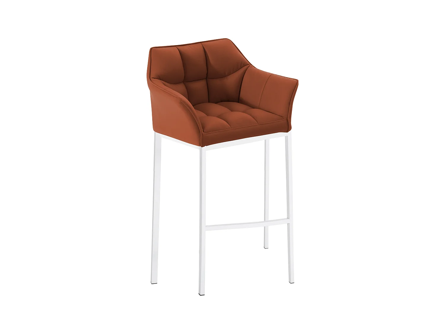Tabouret de bar - Similicuir & Blanc - Marron clair - Damaso