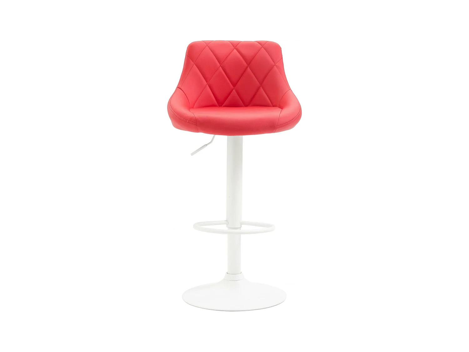 Barhocker - Kunstleder & weiß - rot - Lazio
