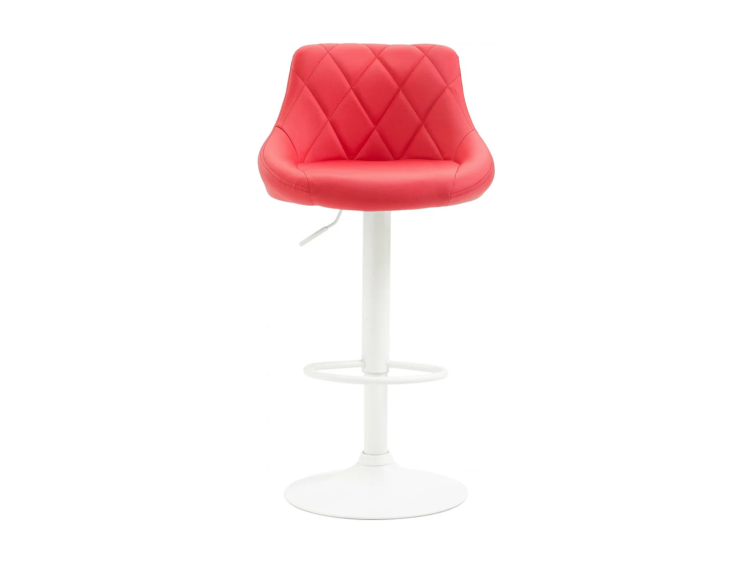 Tabouret de bar - Similicuir & Blanc - Rouge - Lazio