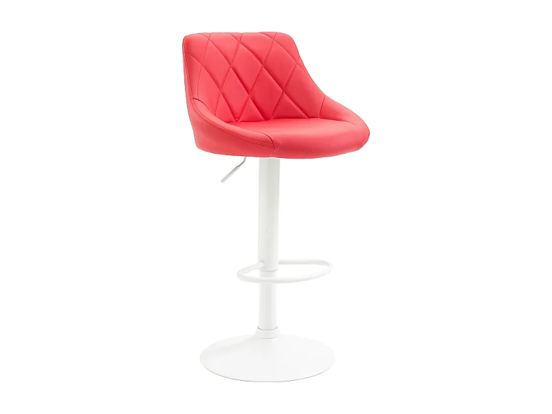 Tabouret de bar - Similicuir & Blanc - Rouge - Lazio