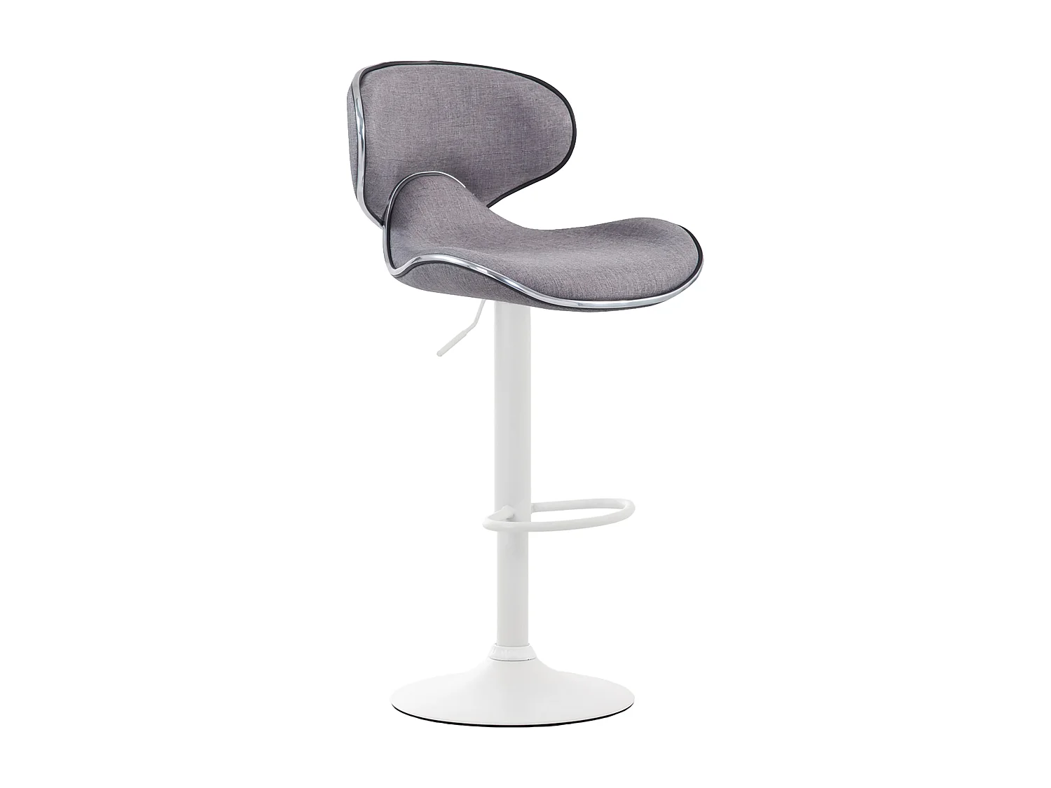 Lot de 2  Tabouret de bar - Tissu & Métal chromé - Gris clair - Las Vegas V2