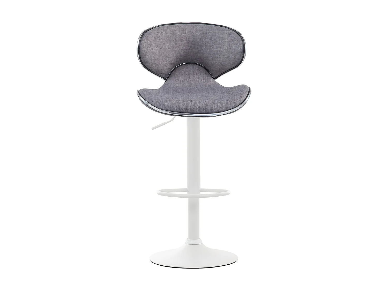 Lot de 2  Tabouret de bar - Tissu & Métal chromé - Gris clair - Las Vegas V2