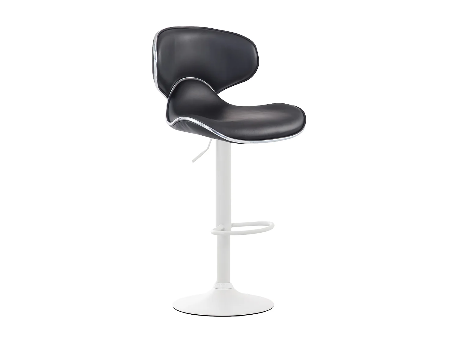 Lot de 2  Tabouret de bar - Similicuir & Blanc - Noir - Las Vegas v2