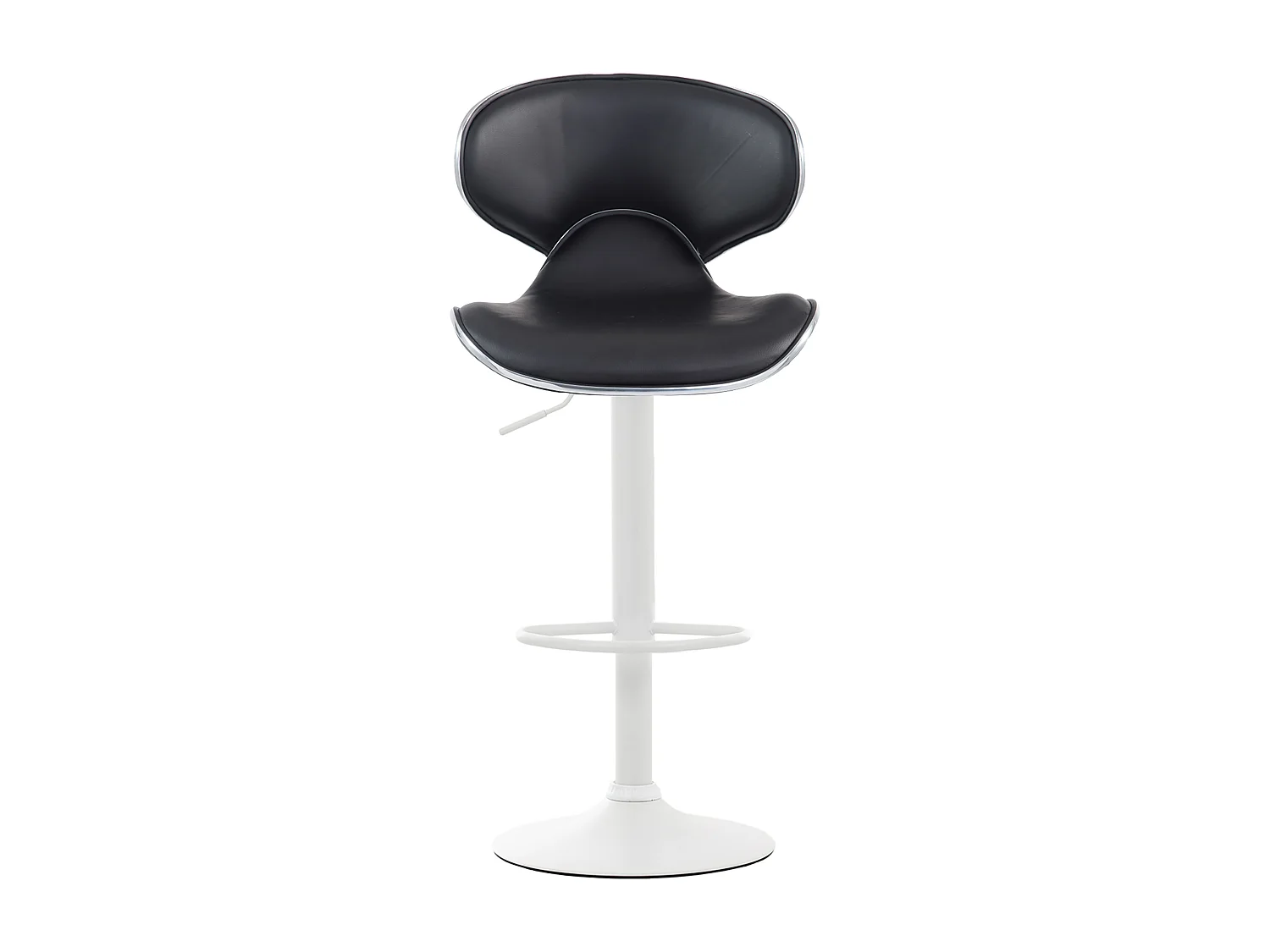 Lot de 2  Tabouret de bar - Similicuir & Blanc - Noir - Las Vegas v2