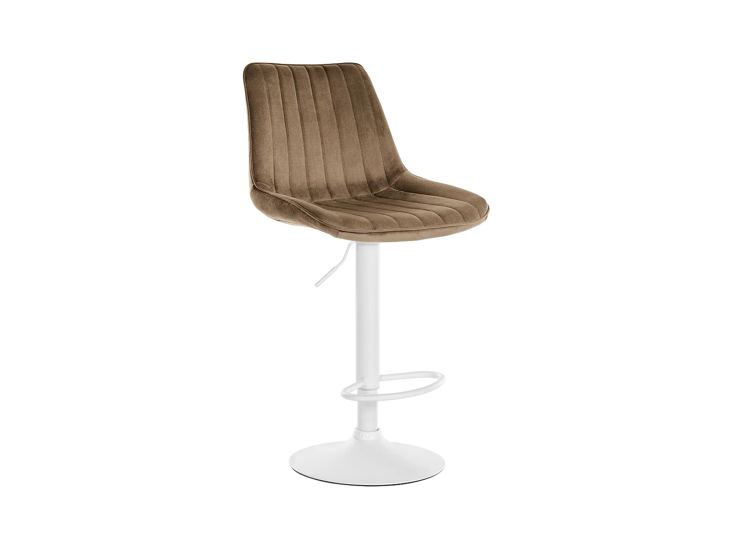 Tabouret de bar - Velours & Blanc - Marron - Toni