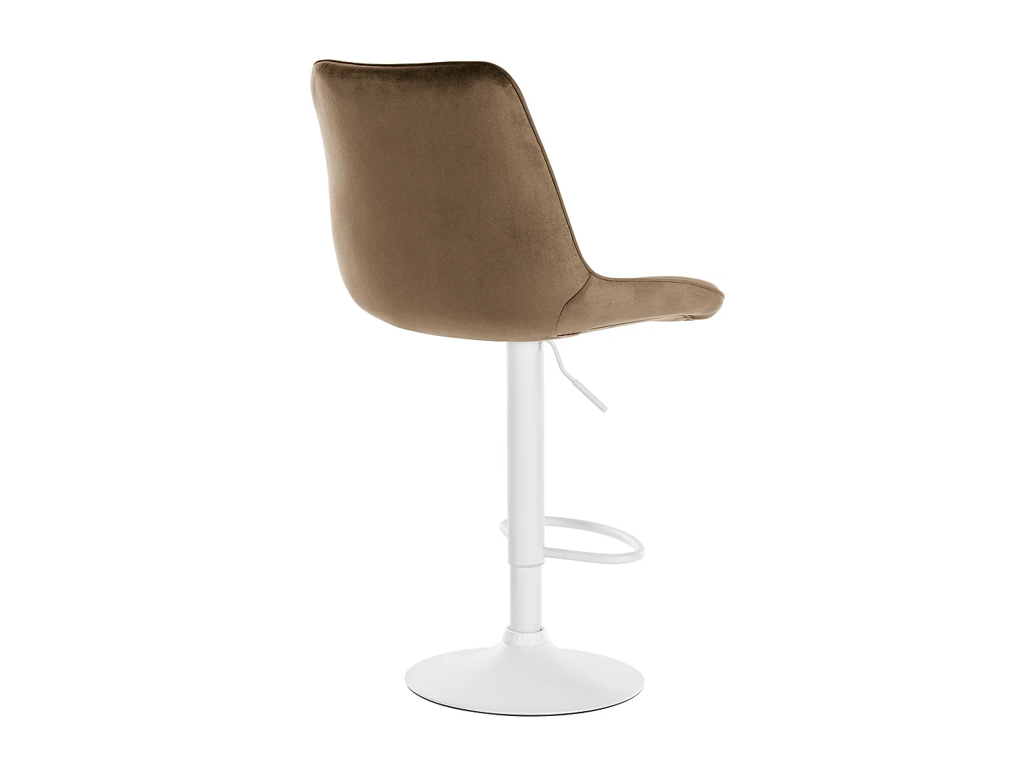 Tabouret de bar - Velours & Blanc - Marron - Toni