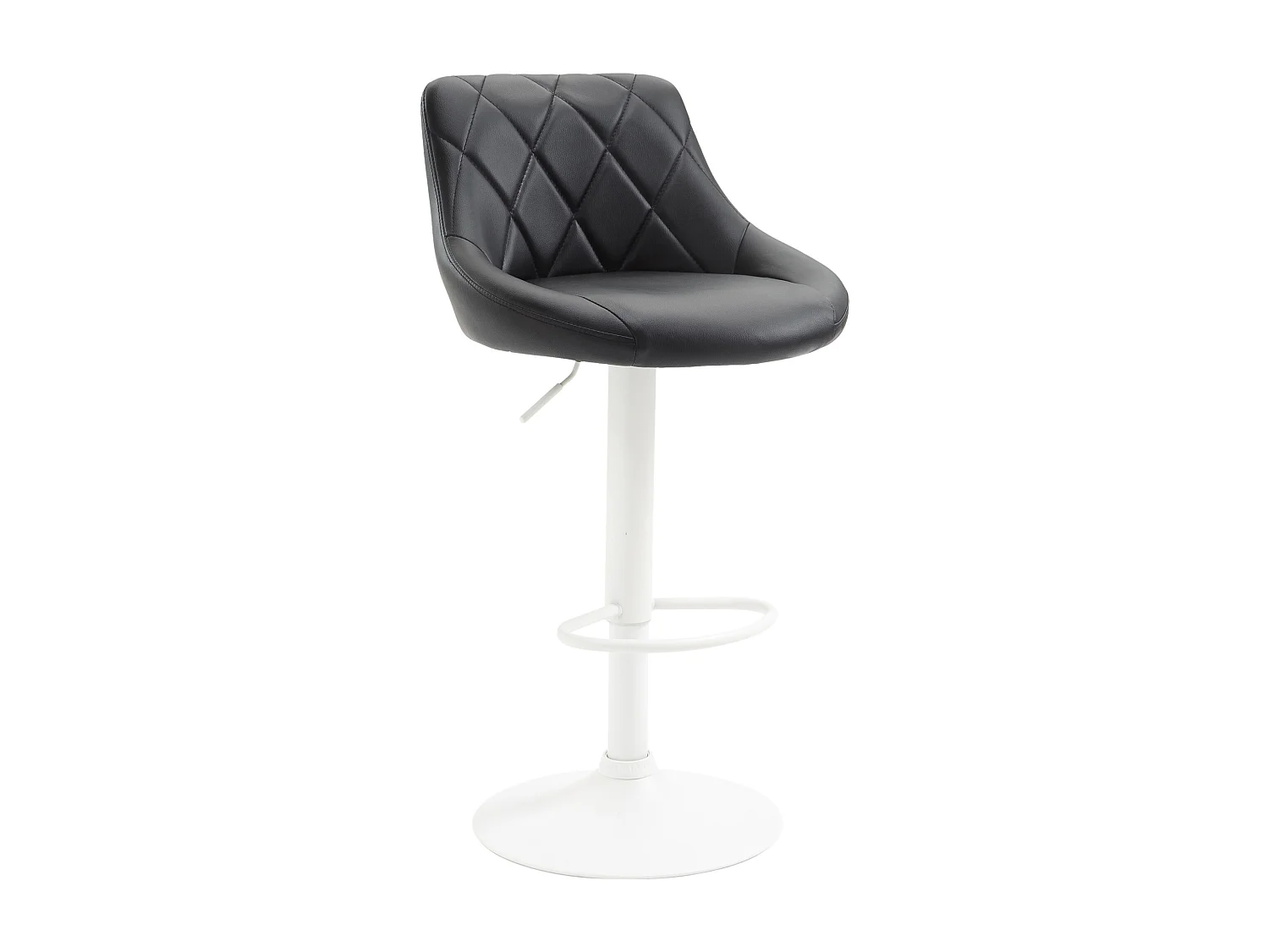 Tabouret de bar - Similicuir & Blanc - Noir - Lazio