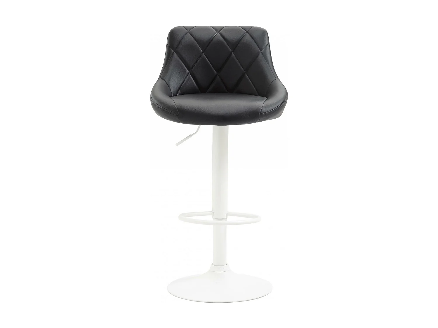 Tabouret de bar - Similicuir & Blanc - Noir - Lazio