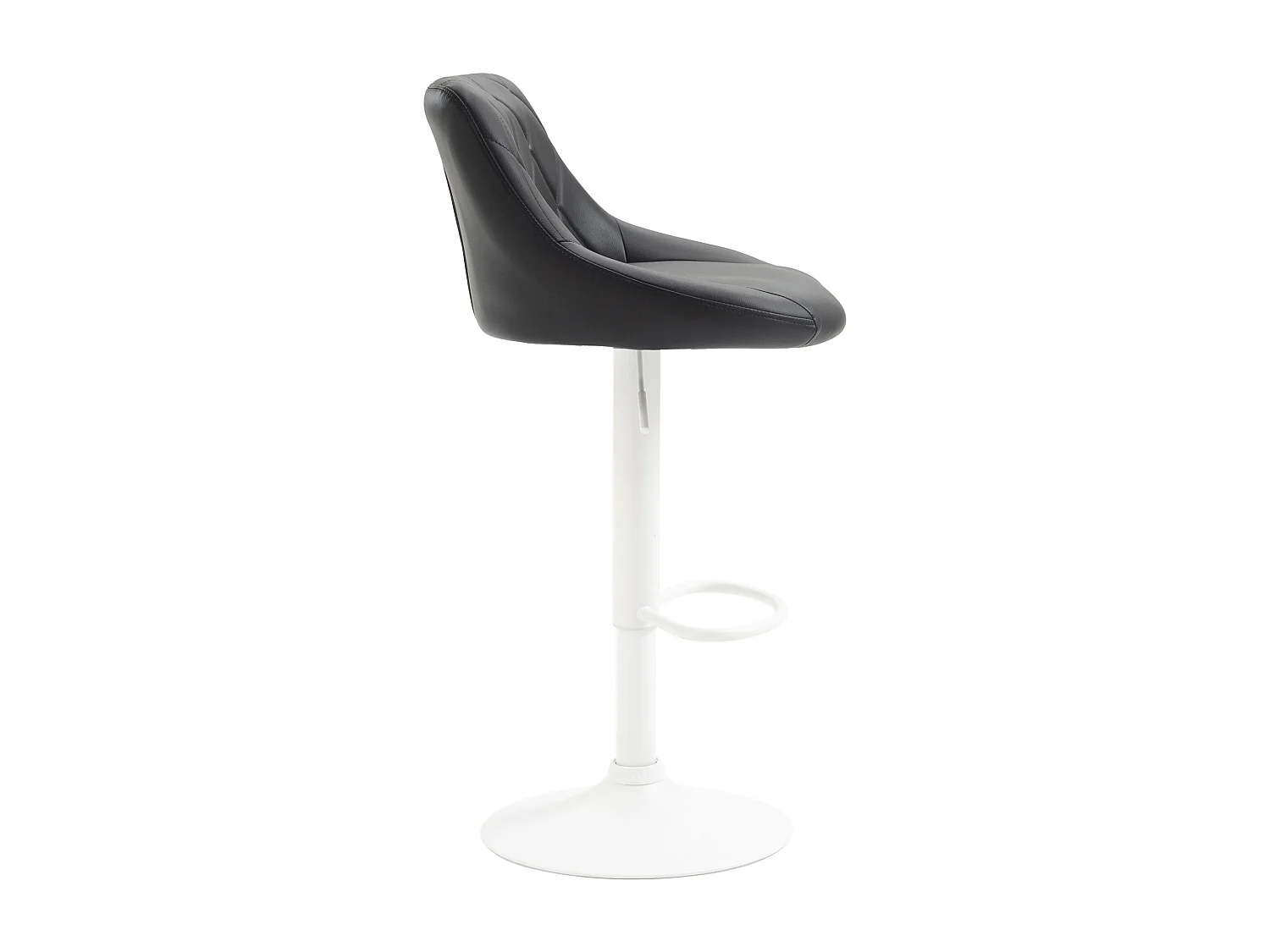 Tabouret de bar - Similicuir & Blanc - Noir - Lazio