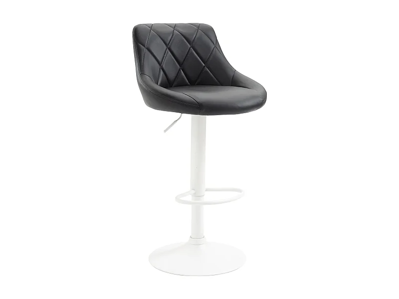 Tabouret de bar - Similicuir & Blanc - Noir - Lazio
