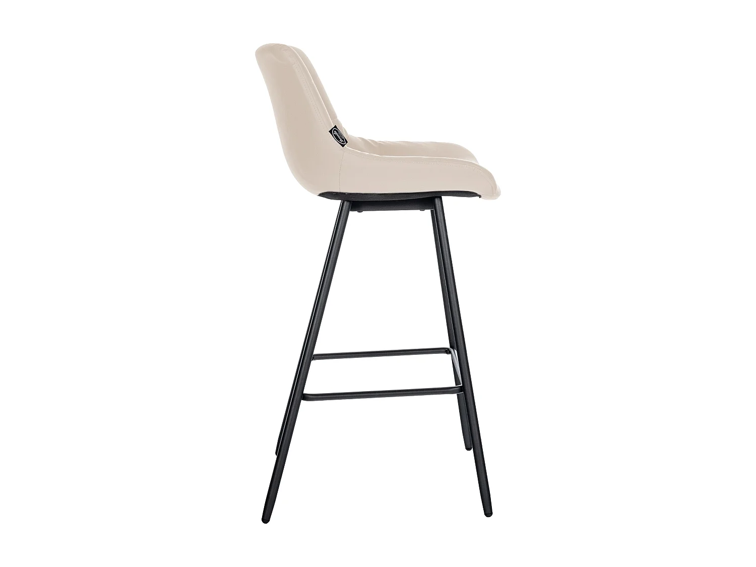 Tabouret de bar - Similicuir & Métal - Crème - Weston