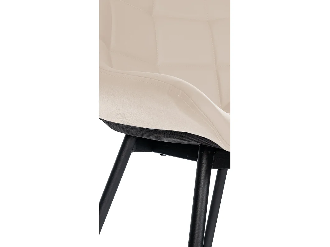 Tabouret de bar - Similicuir & Métal - Crème - Weston