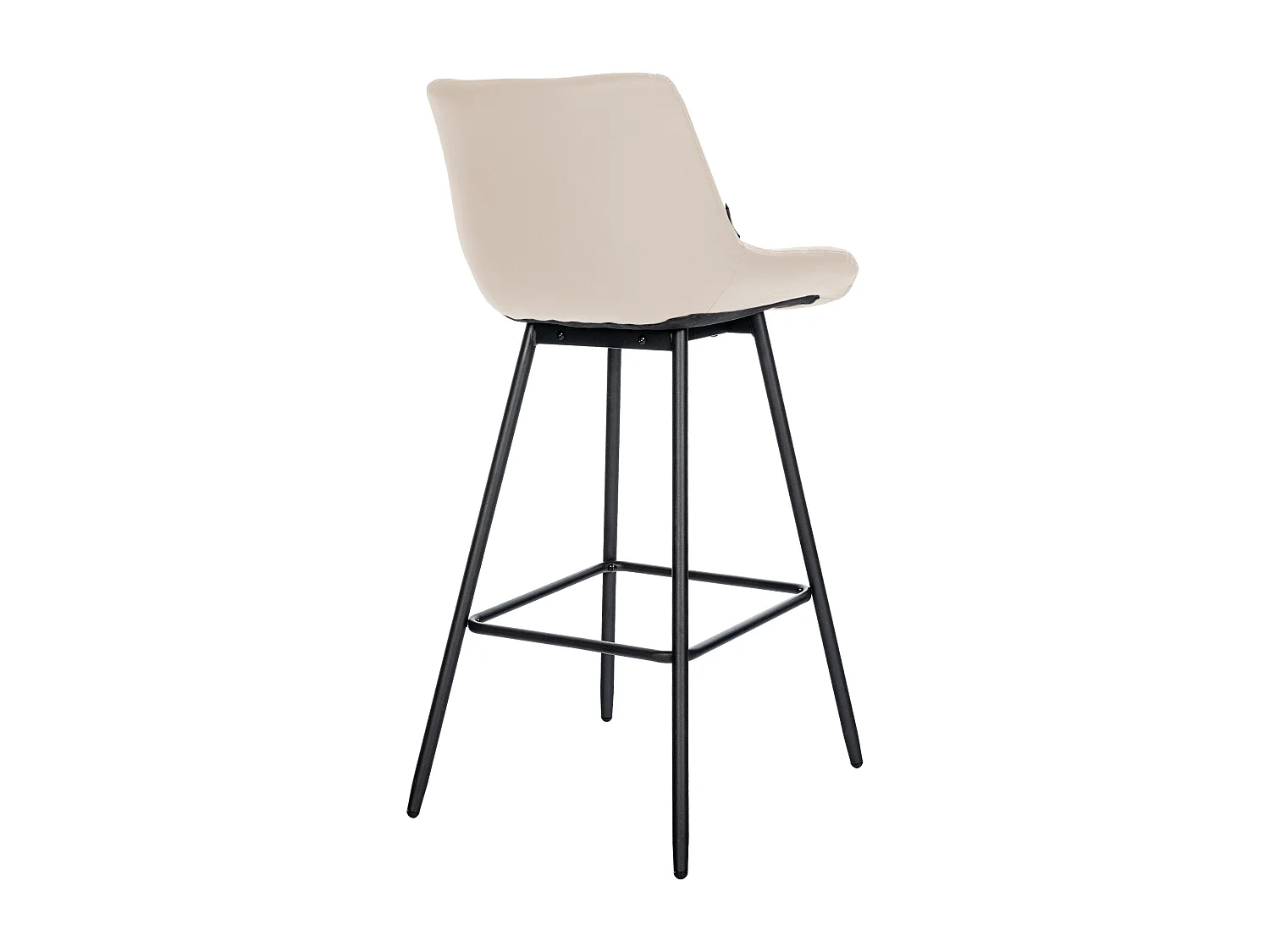 Tabouret de bar - Similicuir & Métal - Crème - Weston