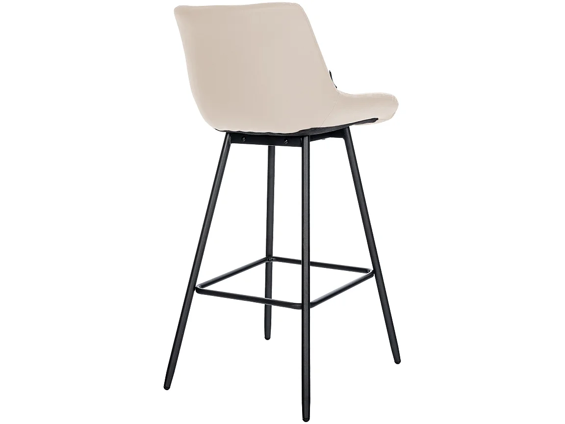 Tabouret de bar - Similicuir - Crème - Weston