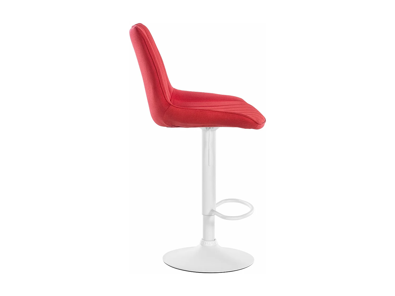 Tabouret de bar - Tissu & Blanc - Rouge - Toni