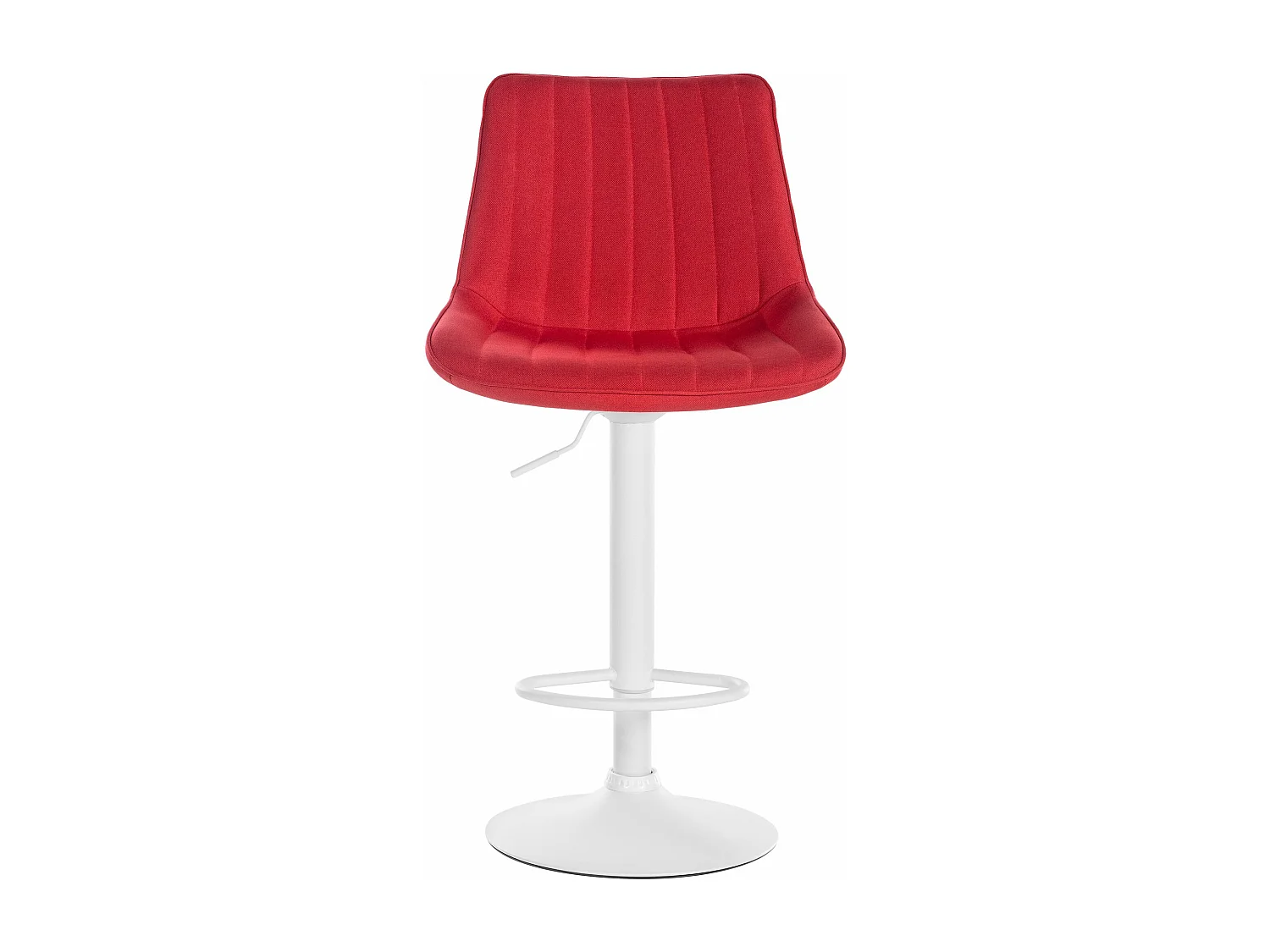 Tabouret de bar - Tissu & Blanc - Rouge - Toni