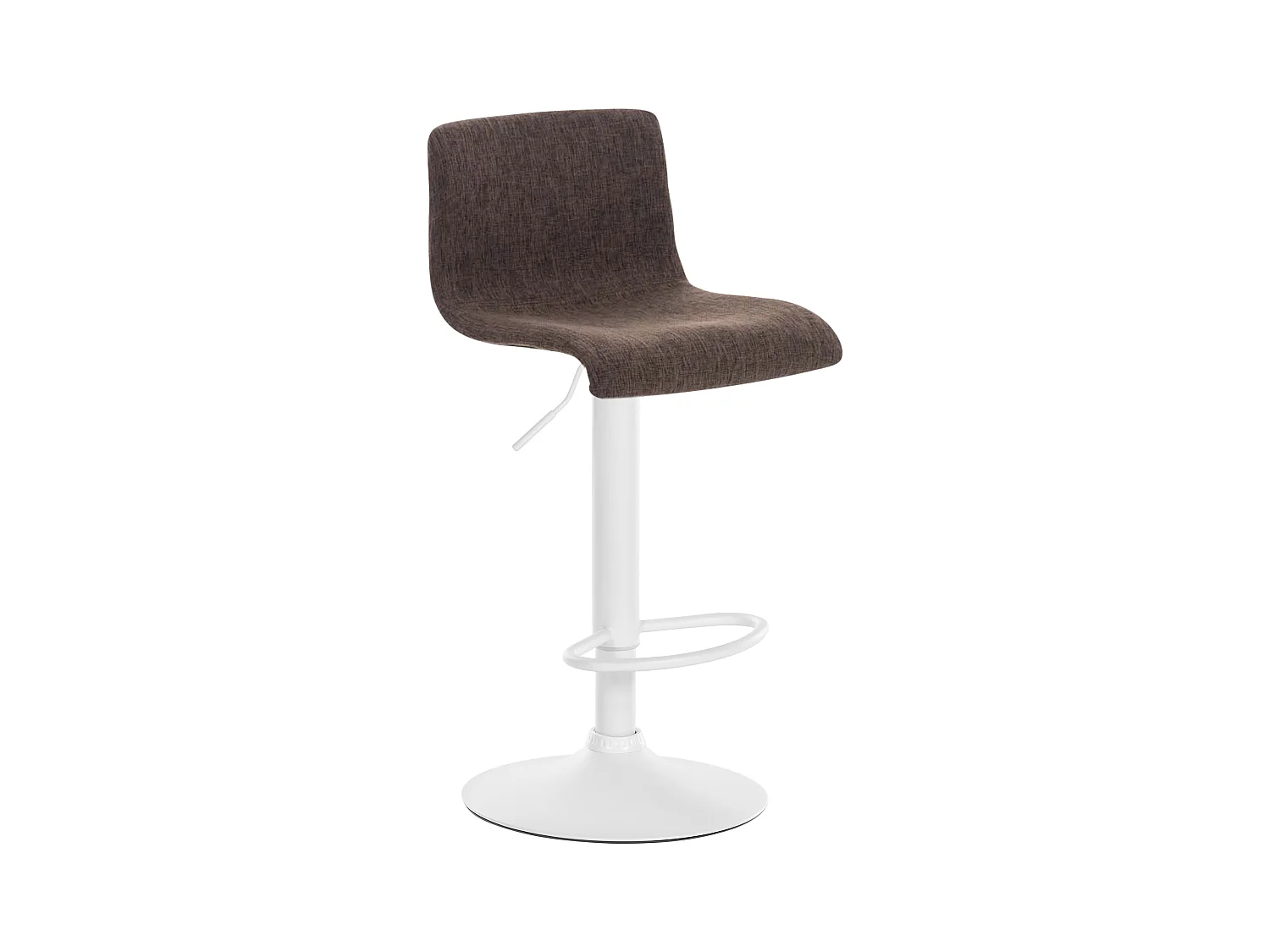 Tabouret de bar - Tissu & Métal blanc mat - Marron - Hover