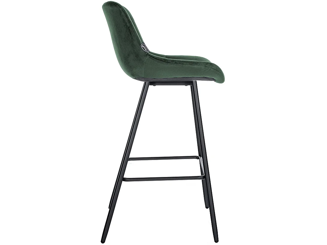Tabouret de bar - Velours - Vert foncé - Weston