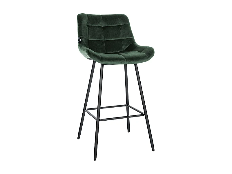 Tabouret de bar - Velours - Vert foncé - Weston