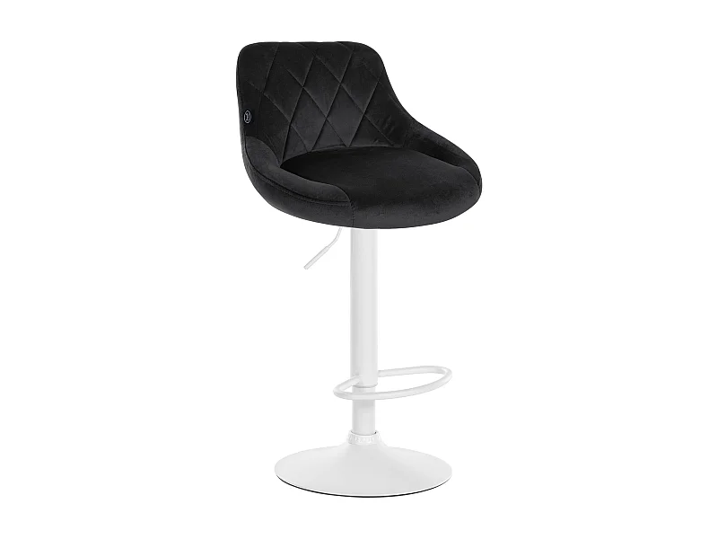 Tabouret de bar - Tissu & Blanc - Noir - Lazio
