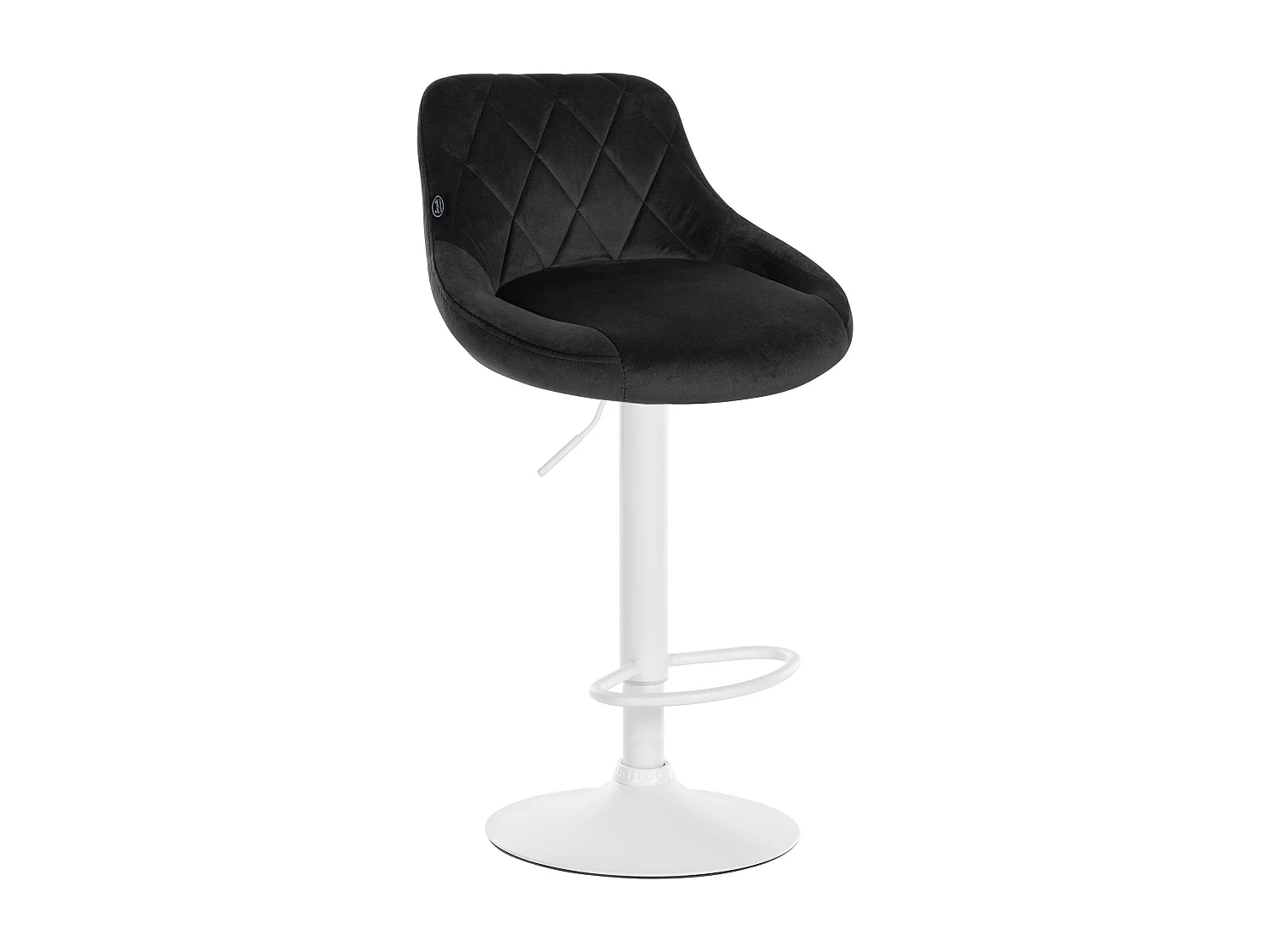 Tabouret de bar - Tissu & Blanc - Noir - Lazio