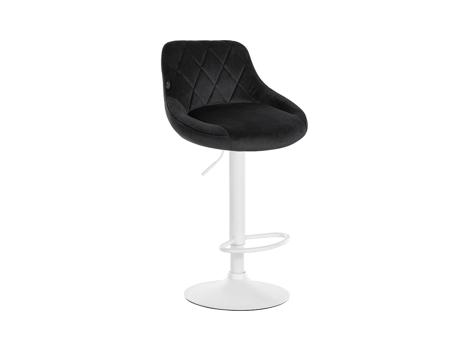 Tabouret de bar - Tissu & Blanc - Noir - Lazio