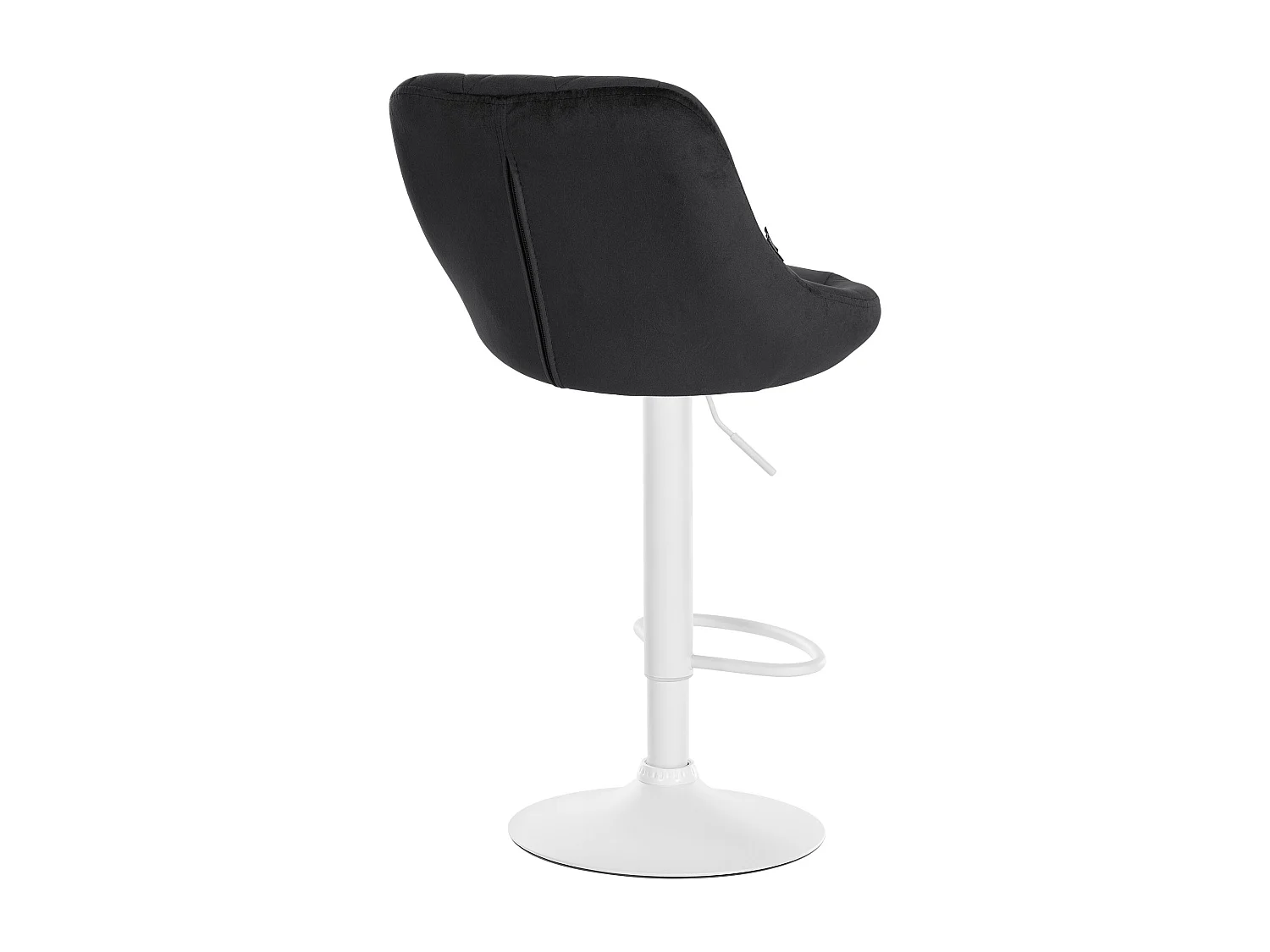 Tabouret de bar - Tissu & Blanc - Noir - Lazio